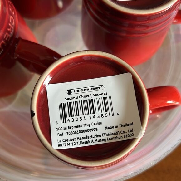Le Creuset Cerise Espresso Mug Set of 4 - Picture 10 of 13